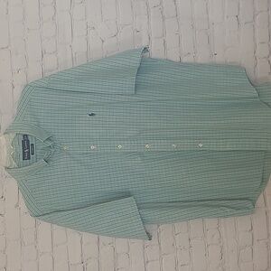 Green Plaid Short Sleeve Size XL Ralph Lauren Logo Button Front Shirt Classic